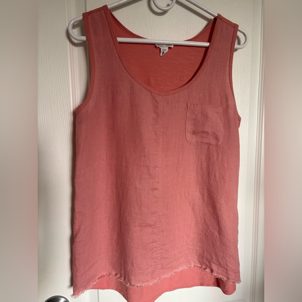Tribal Jeans Dusty Rose Linen/Cotton Top